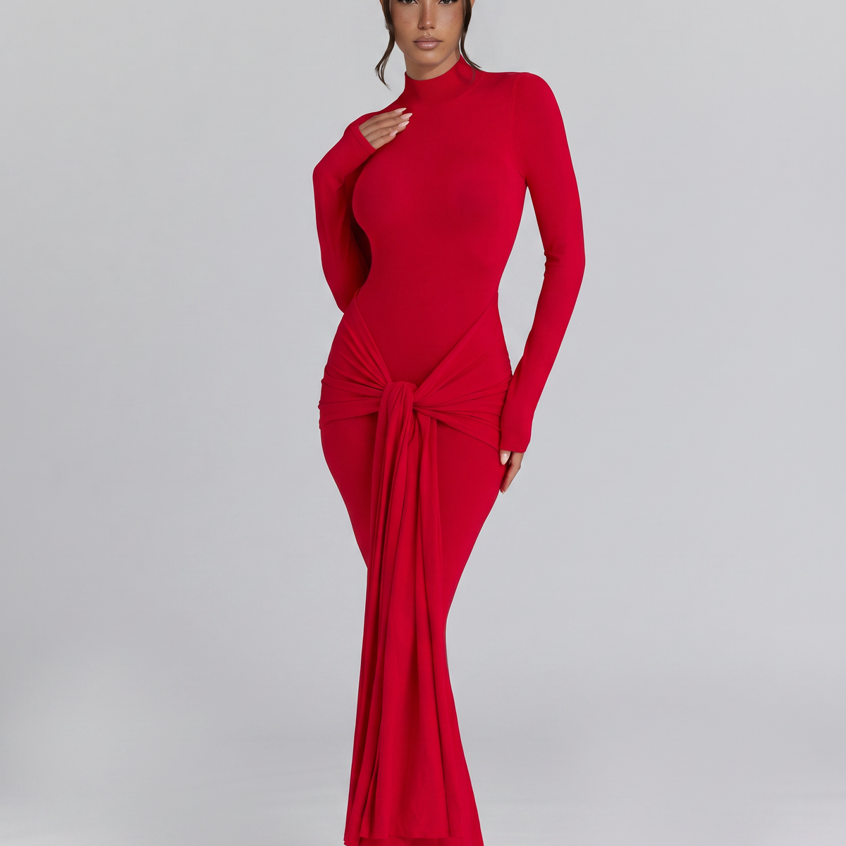 Daphne | Maxi Dress with Hip Drape Detail