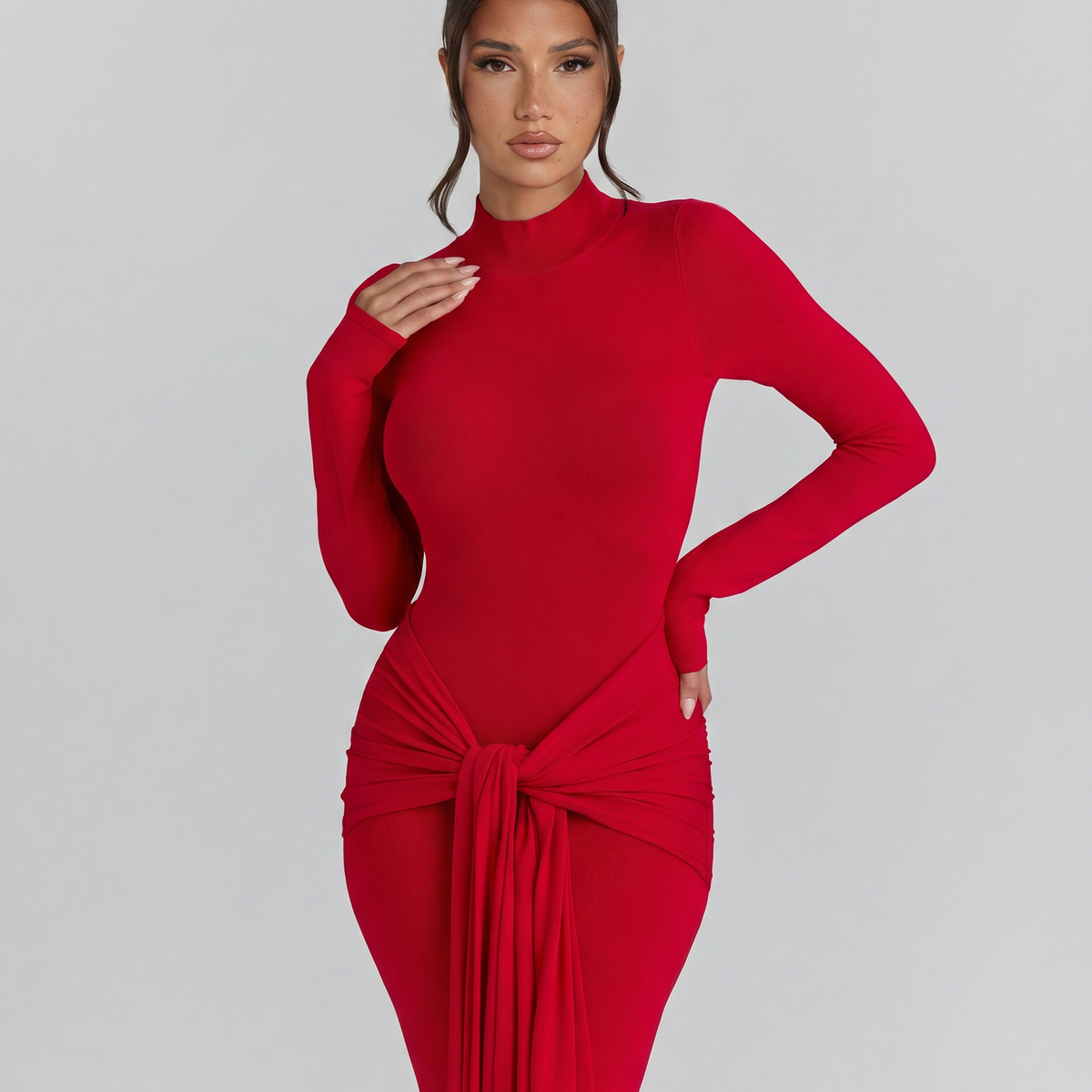 Daphne | Maxi Dress with Hip Drape Detail