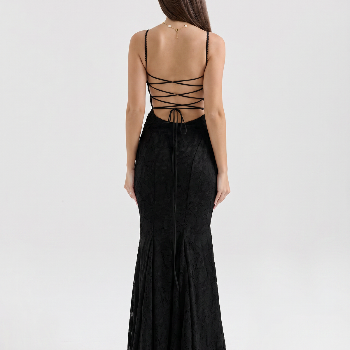 Mathilde | Lace Maxi Dress with Strappy Back