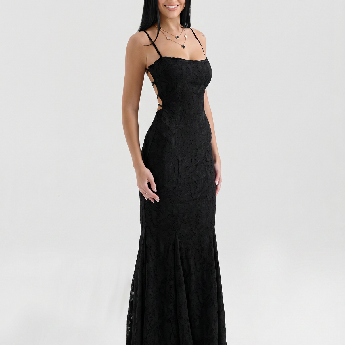 Mathilde | Lace Maxi Dress with Strappy Back