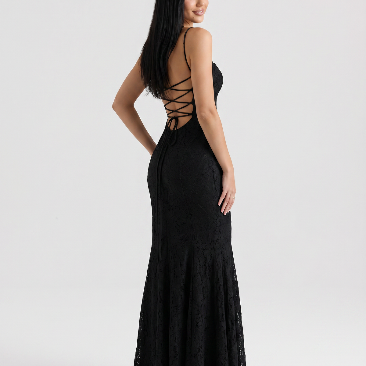 Mathilde | Lace Maxi Dress with Strappy Back