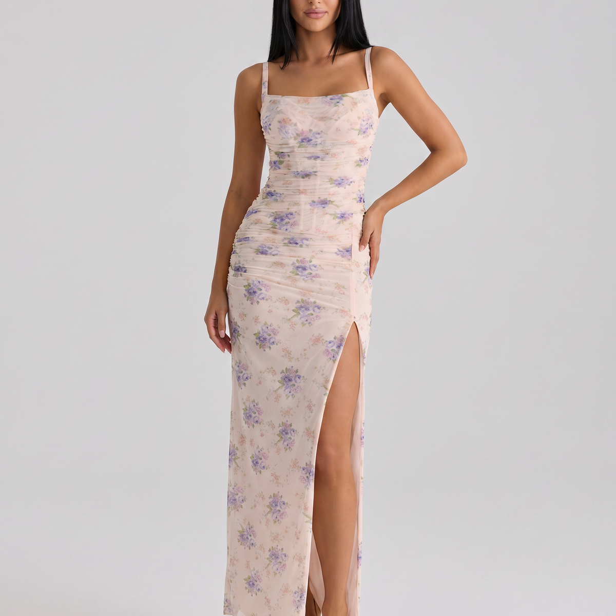 Estelle | Maxi Dress with Floral Print and Side Slit