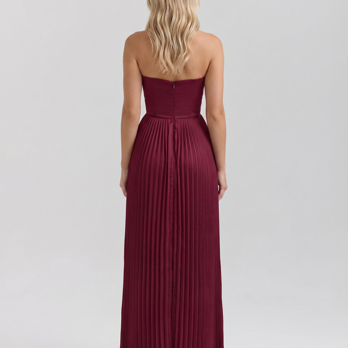 Lennox | Pleated Maxi Dress with Structured Bodice