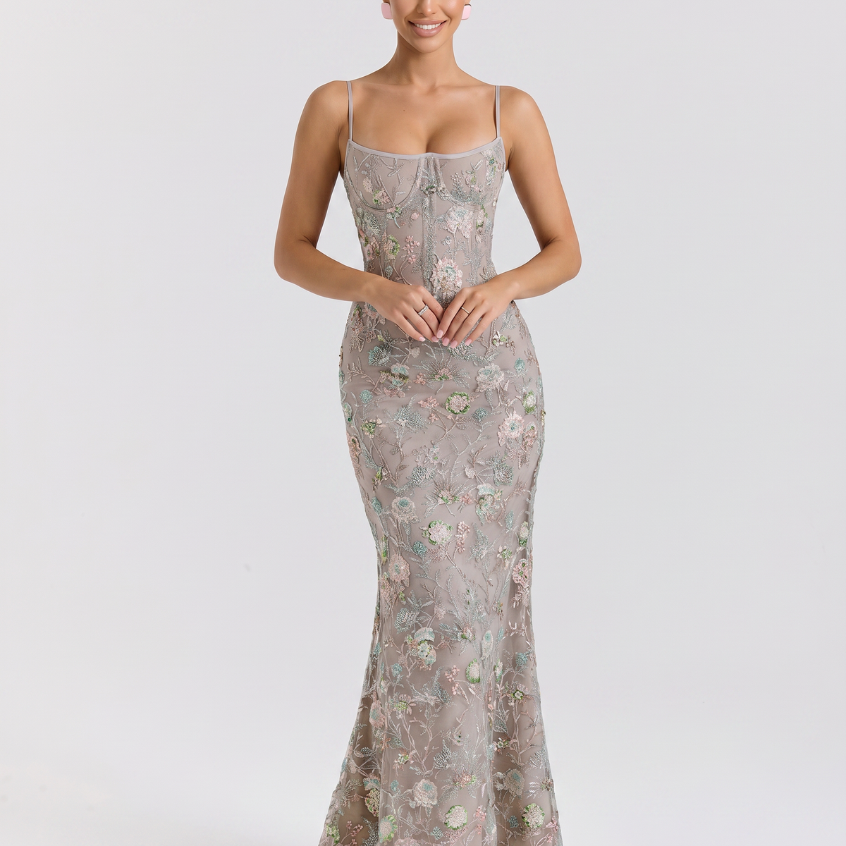 Landry | Corset Maxi Dress with Beaded Embellishment