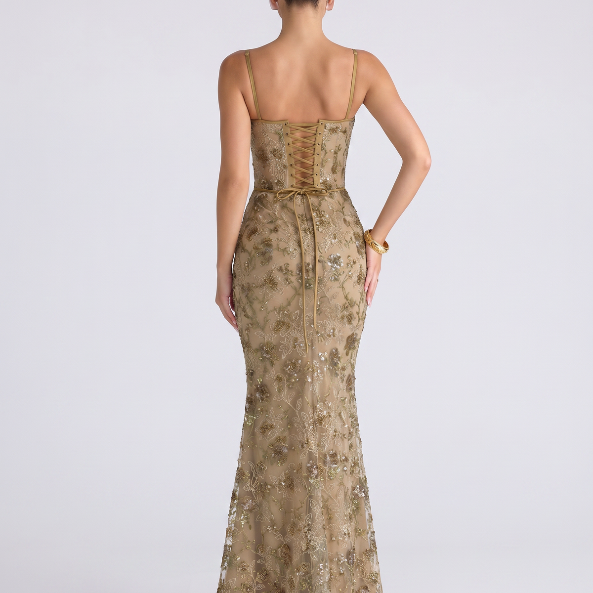 Landry | Corset Maxi Dress with Beaded Embellishment