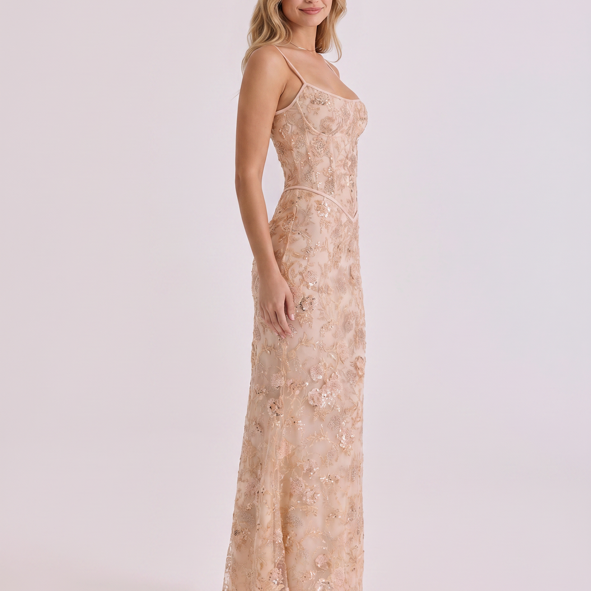 Landry | Corset Maxi Dress with Beaded Embellishment