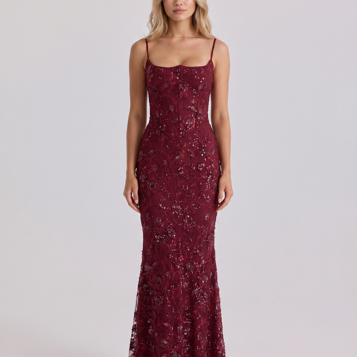 Landry | Corset Maxi Dress with Beaded Embellishment