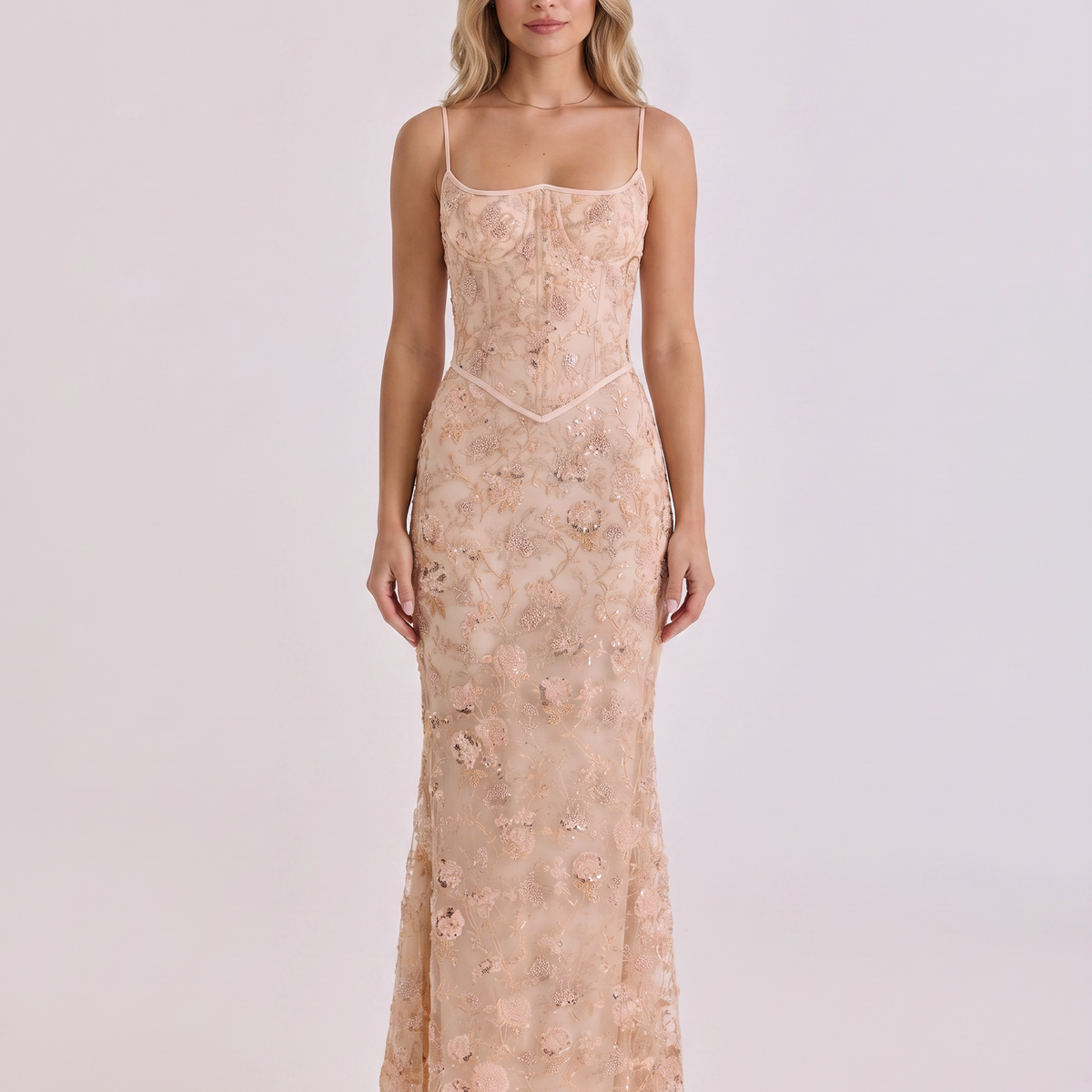 Landry | Corset Maxi Dress with Beaded Embellishment