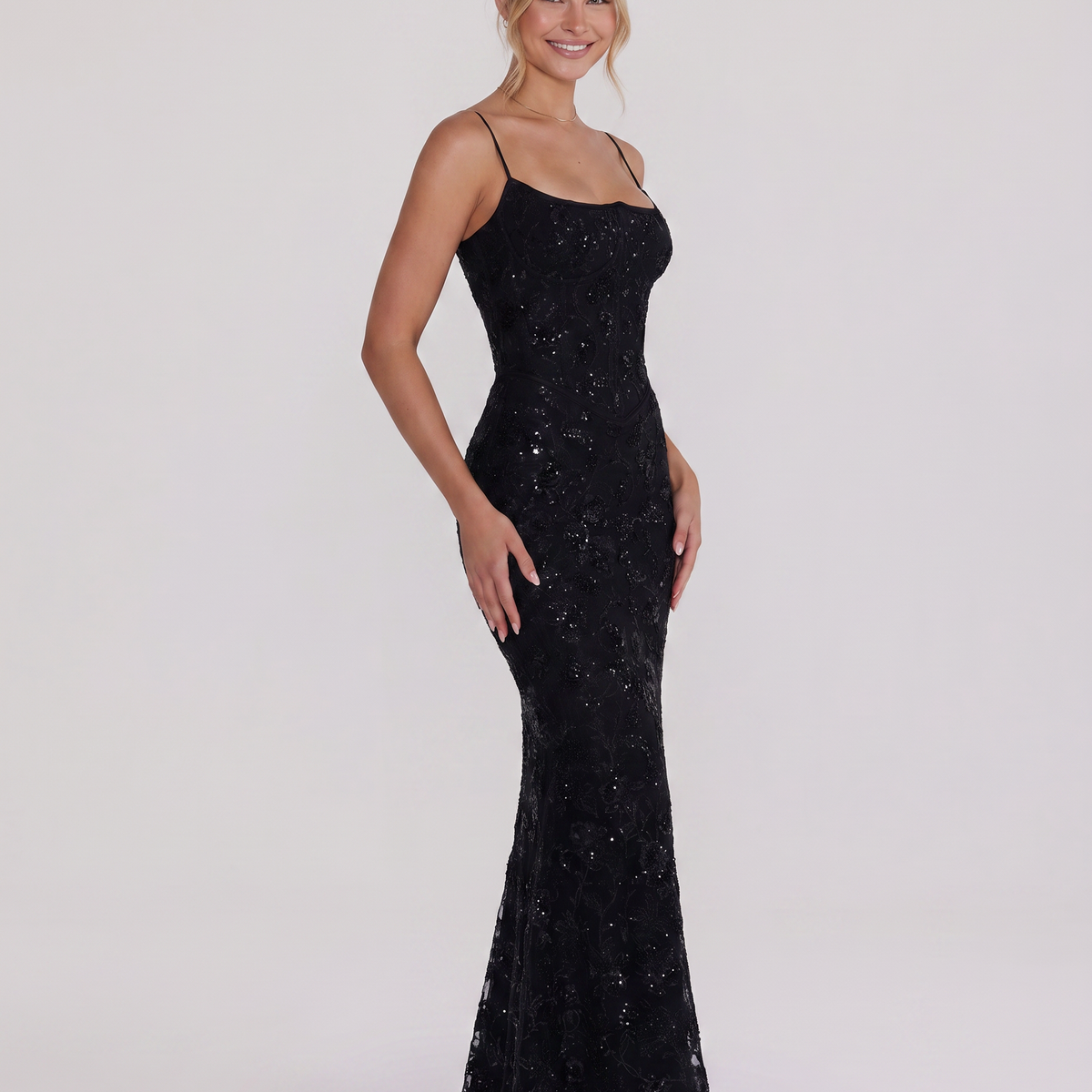 Landry | Corset Maxi Dress with Beaded Embellishment