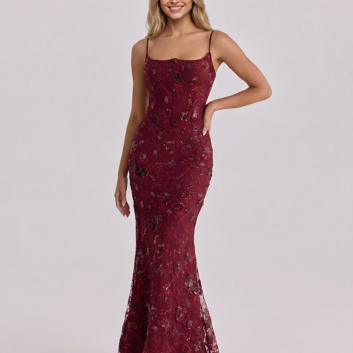 Landry | Corset Maxi Dress with Beaded Embellishment