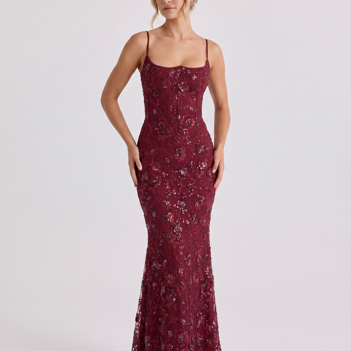 Landry | Corset Maxi Dress with Beaded Embellishment