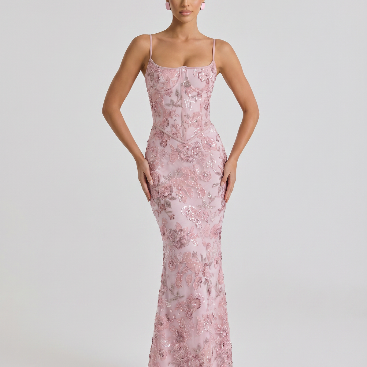 Landry | Corset Maxi Dress with Beaded Embellishment