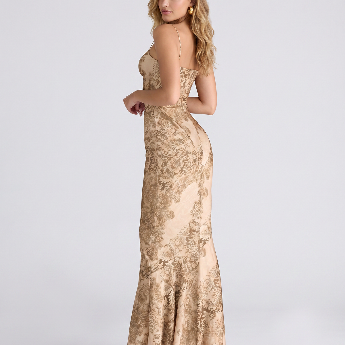 Leta | Maxi Dress with Satin Finish and Floral Pattern