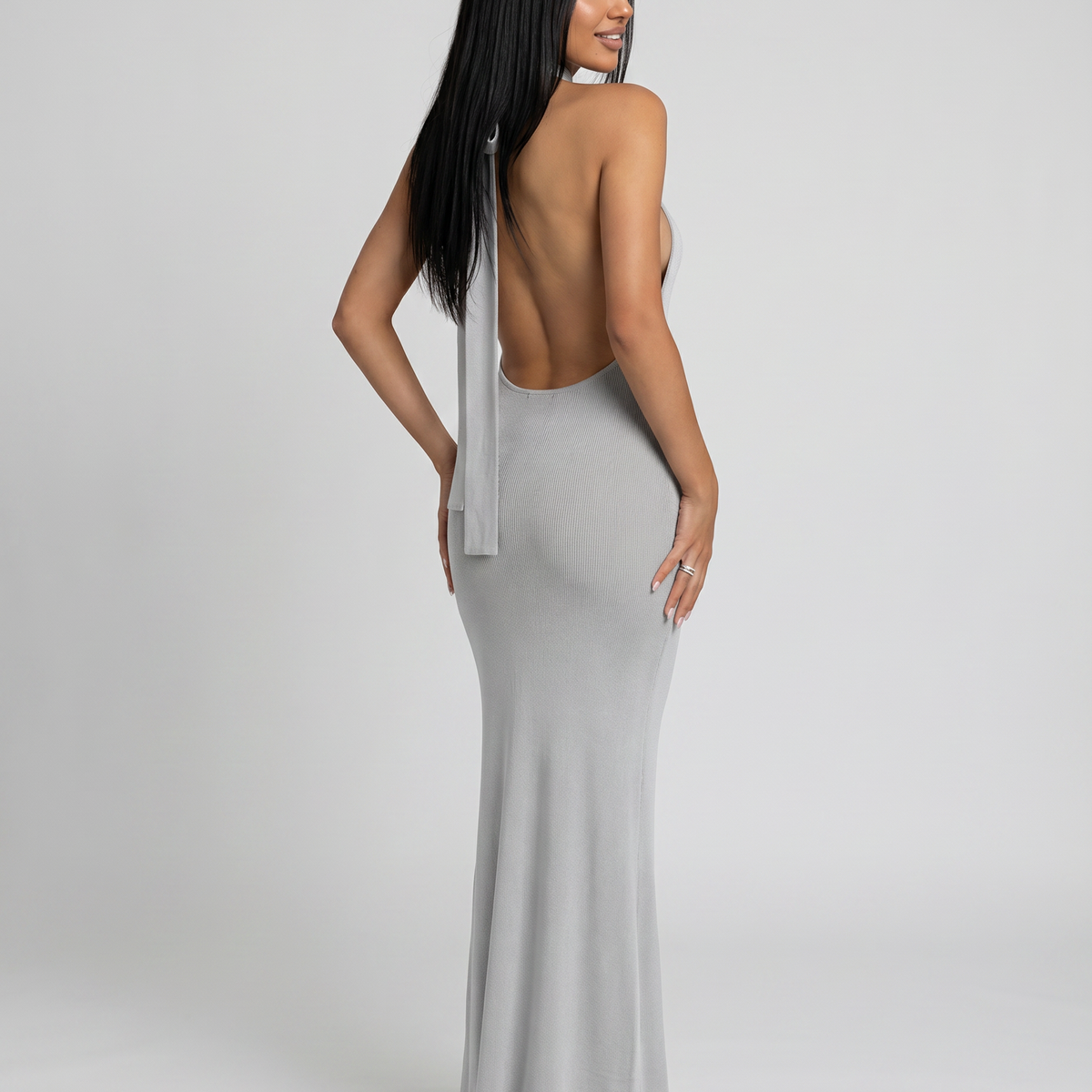 Brinley | Halter Neck Backless Maxi Dress