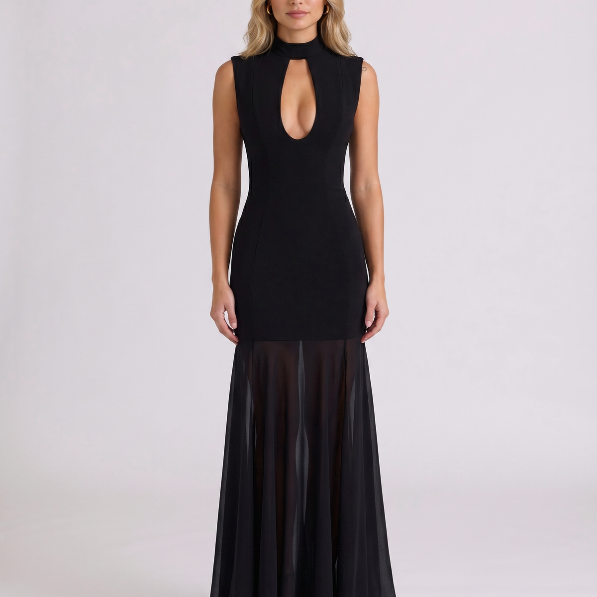 Novah | Maxi Dress With Plunge Keyhole Front