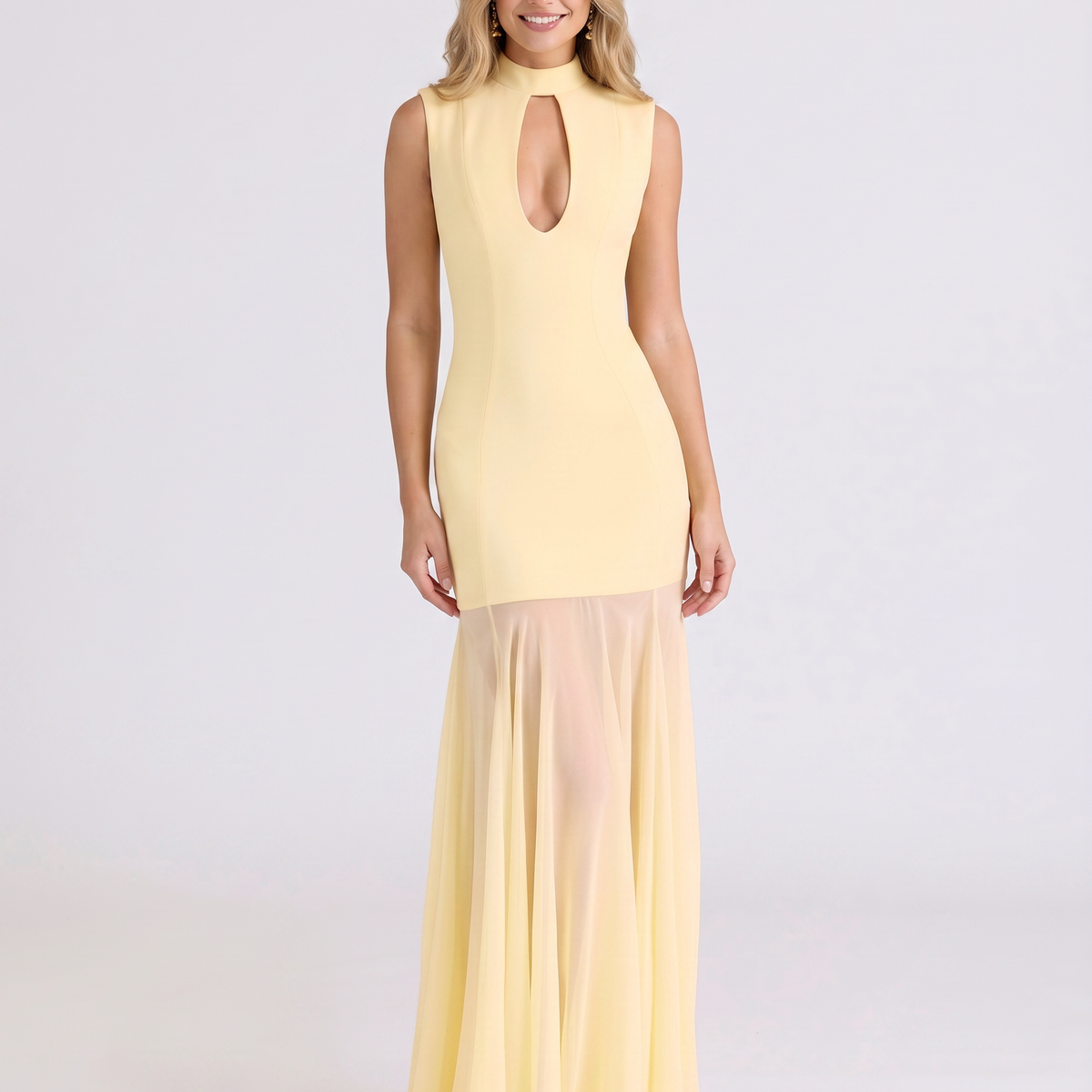 Novah | Maxi Dress With Plunge Keyhole Front
