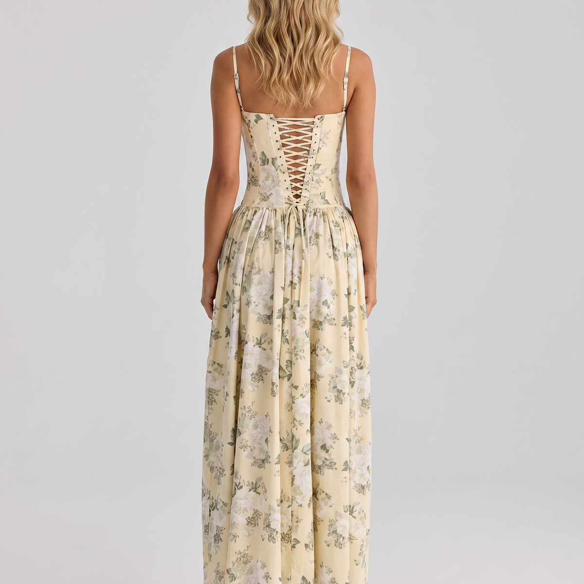 Alyssa | Cotton Maxi Dress with Corset Bodice
