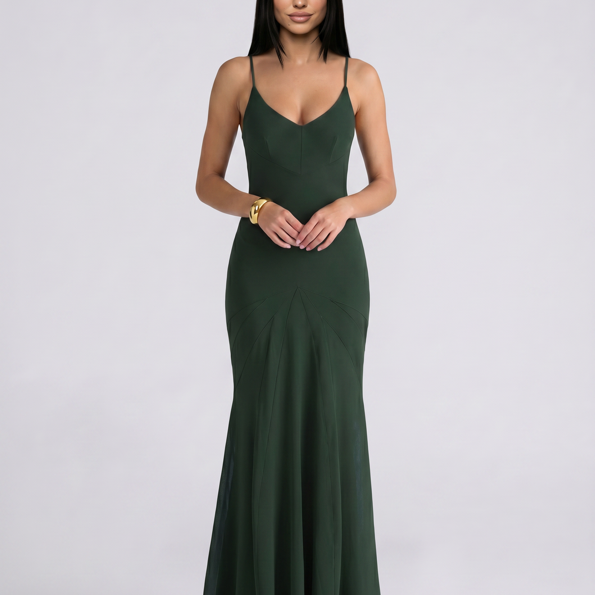 Marcy | Panelled Maxi Dress with Spaghetti Straps