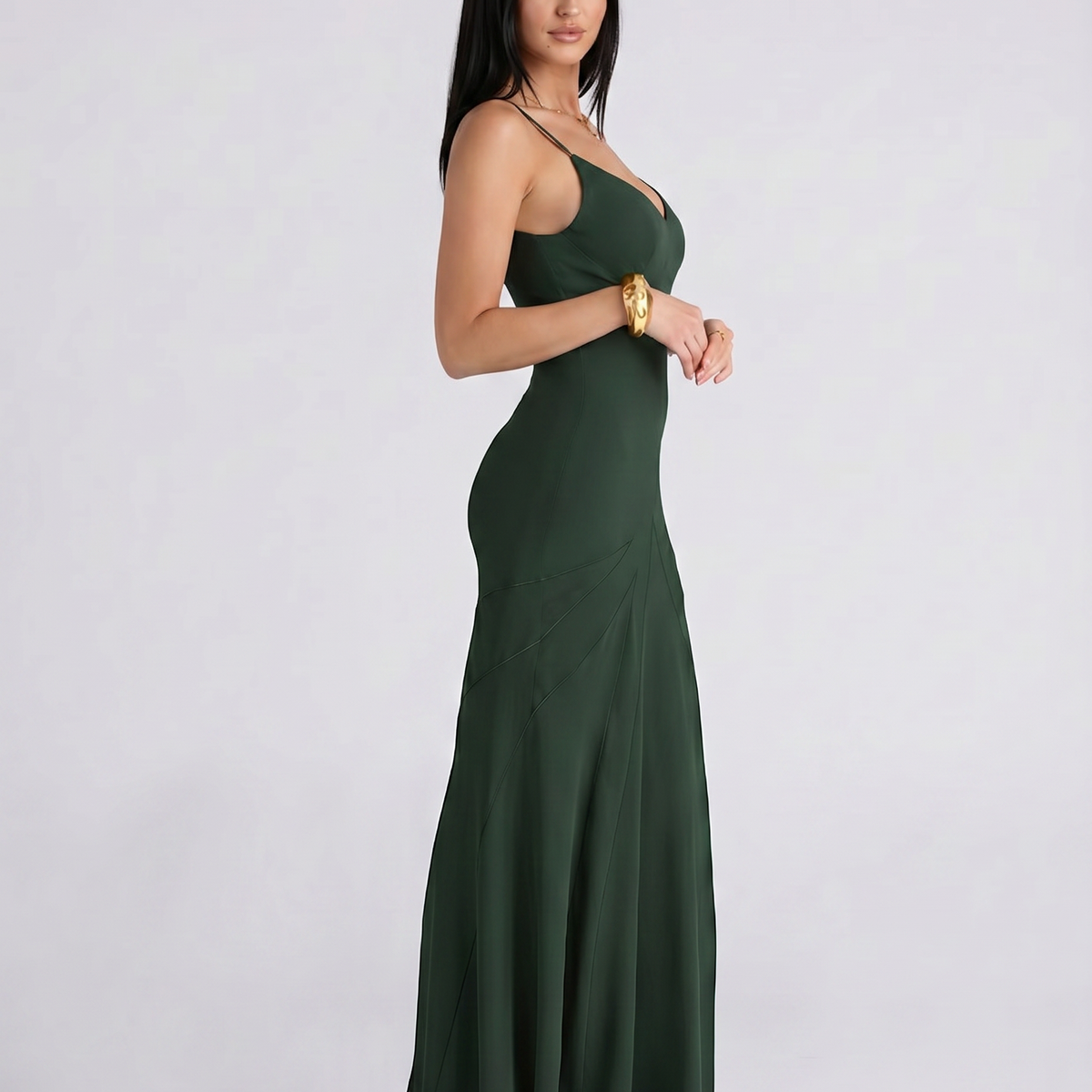 Marcy | Panelled Maxi Dress with Spaghetti Straps