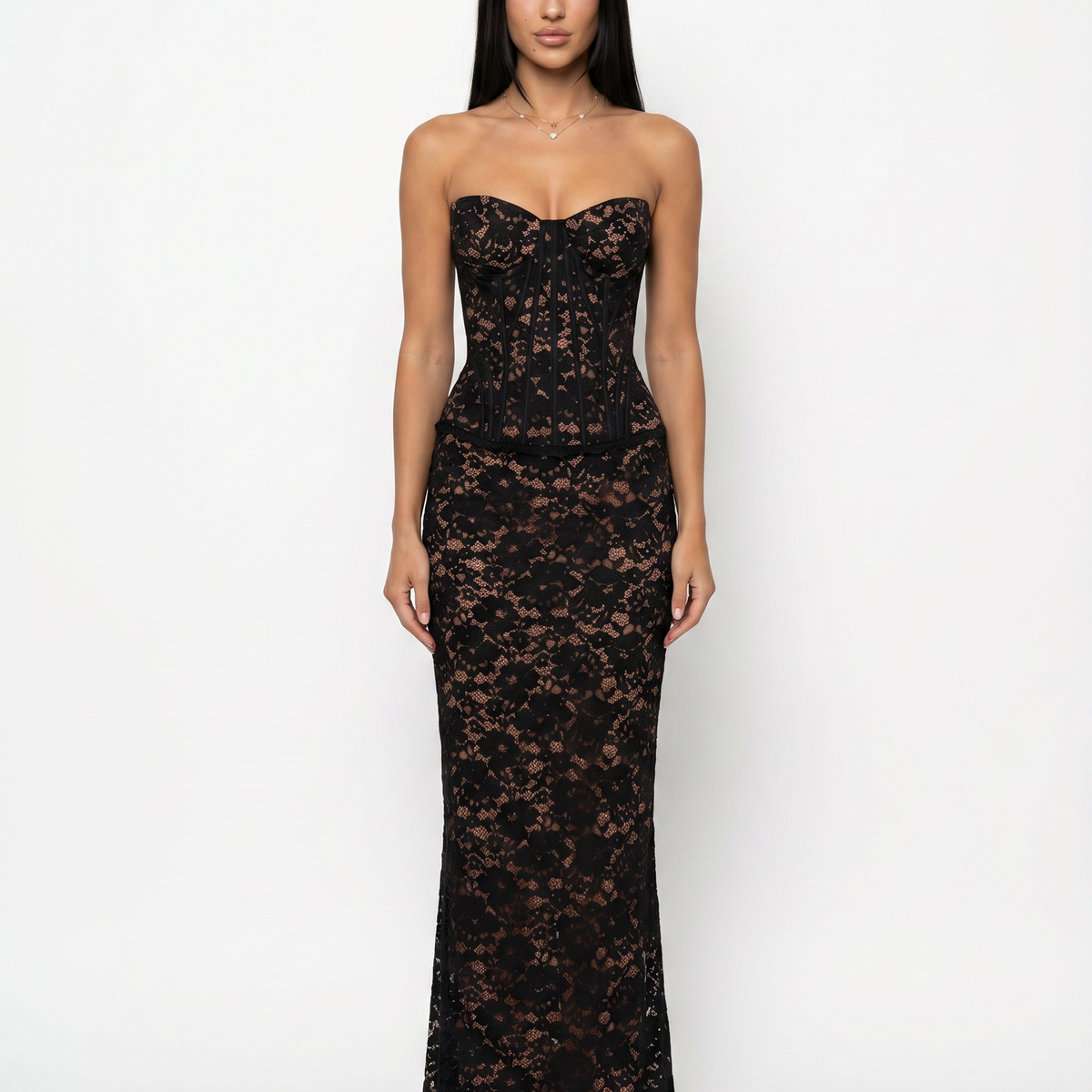 Mariana | Maxi Dress with Lace Corset Bodice