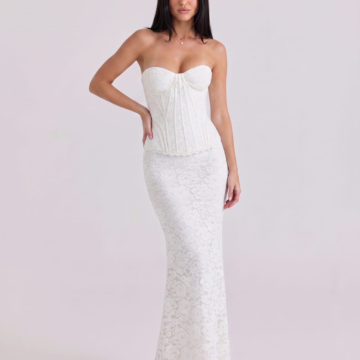 Mariana | Maxi Dress with Lace Corset Bodice