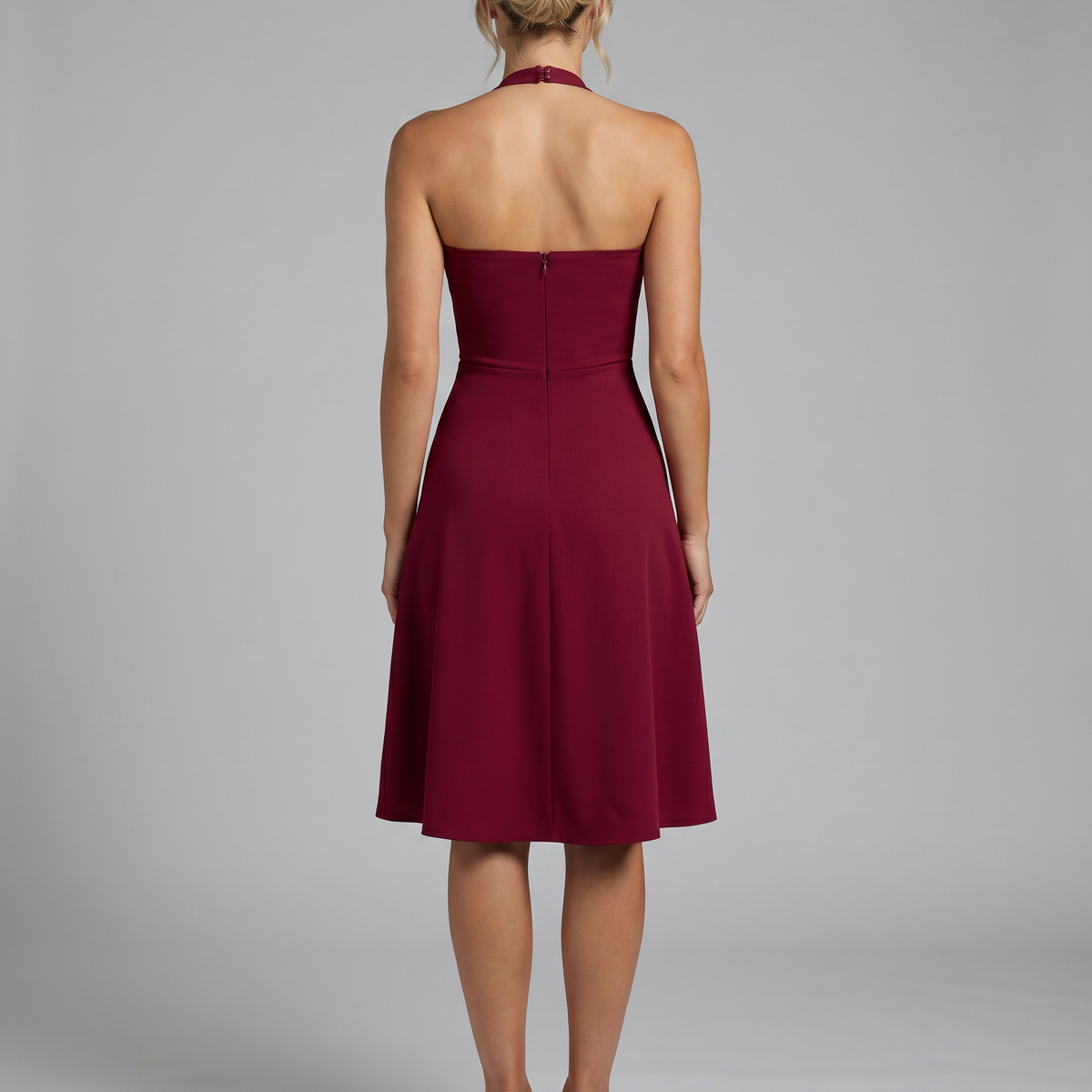 Josie | Midi Dress with Halter Neck and Flared Skirt