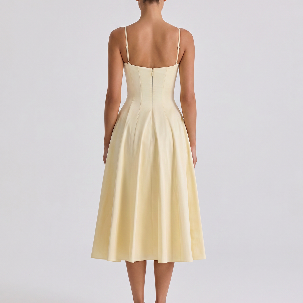 Maisie | Midi Sundress with Pleated Skirt and Adjustable Straps