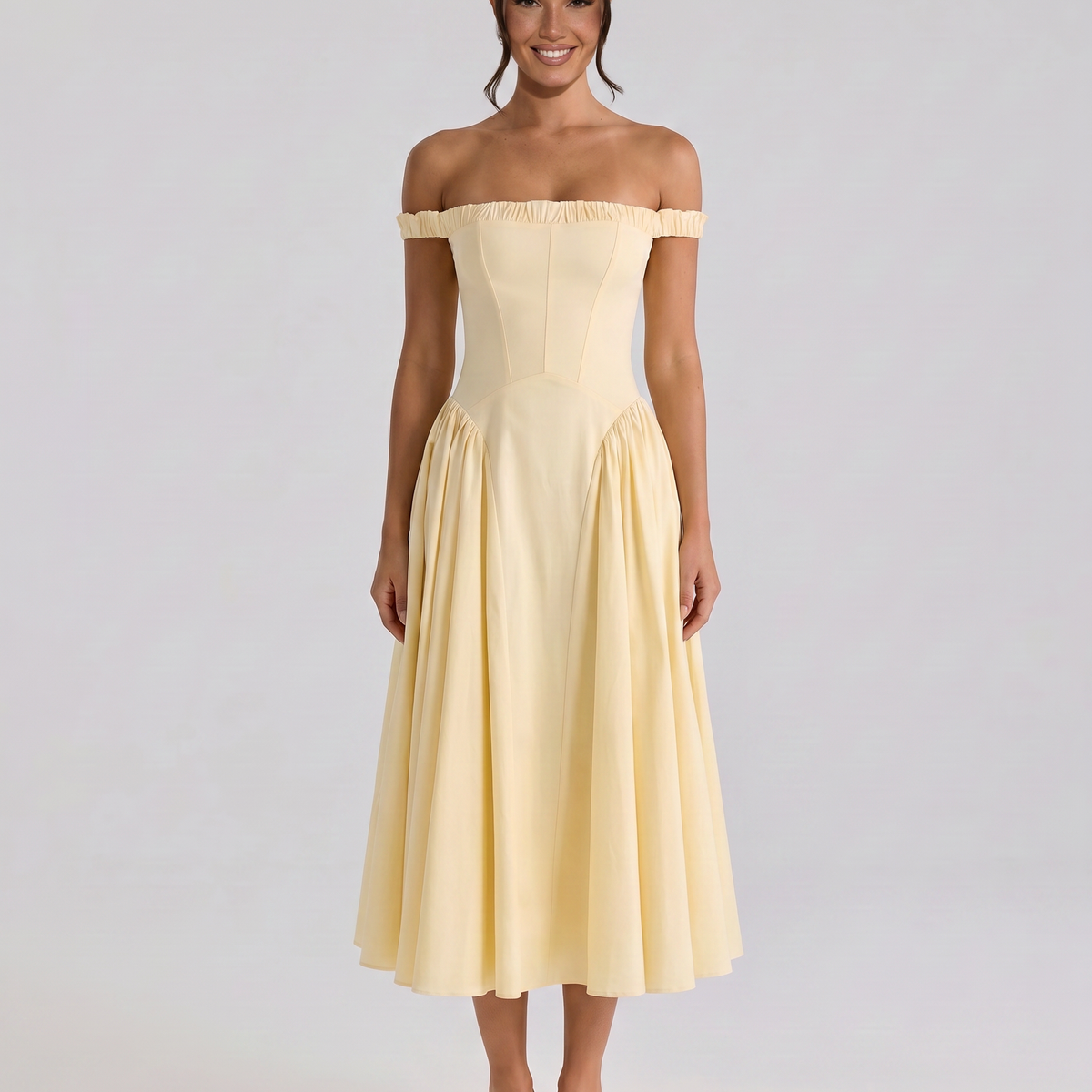 Viola | Midi Sundress with Gathered Skirt