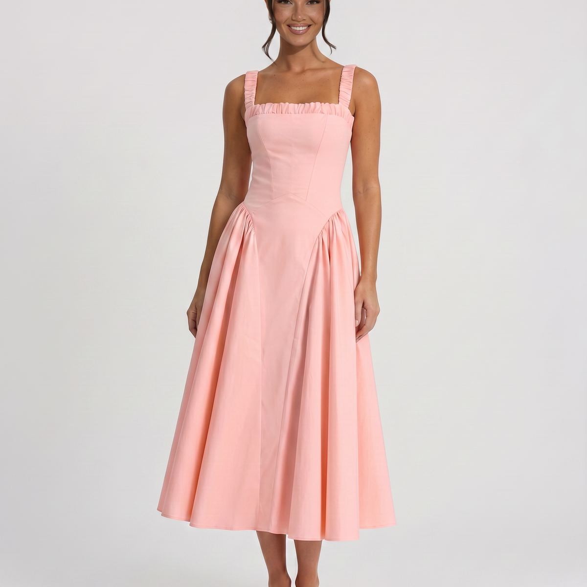 Viola | Midi Sundress with Gathered Skirt