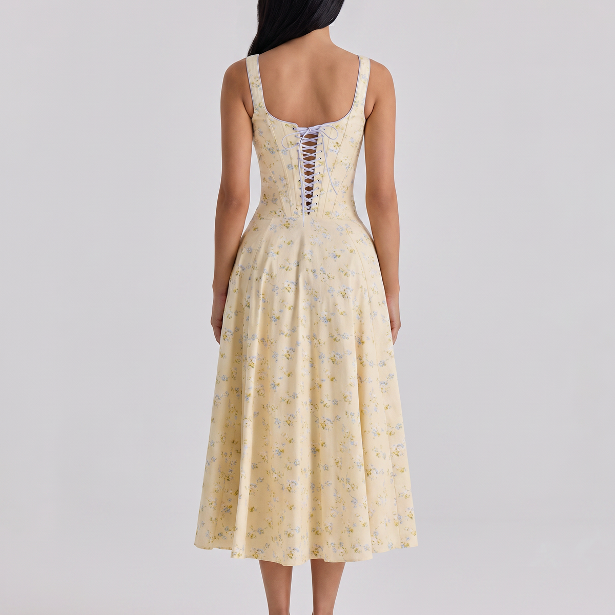 Elinor | Midi Sundress with Lace-Up Back