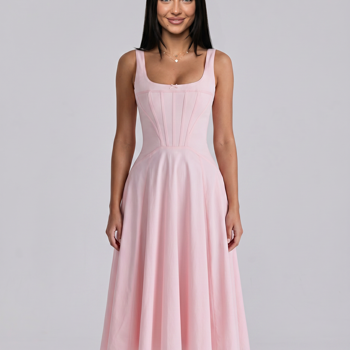 Elinor | Midi Sundress with Lace-Up Back
