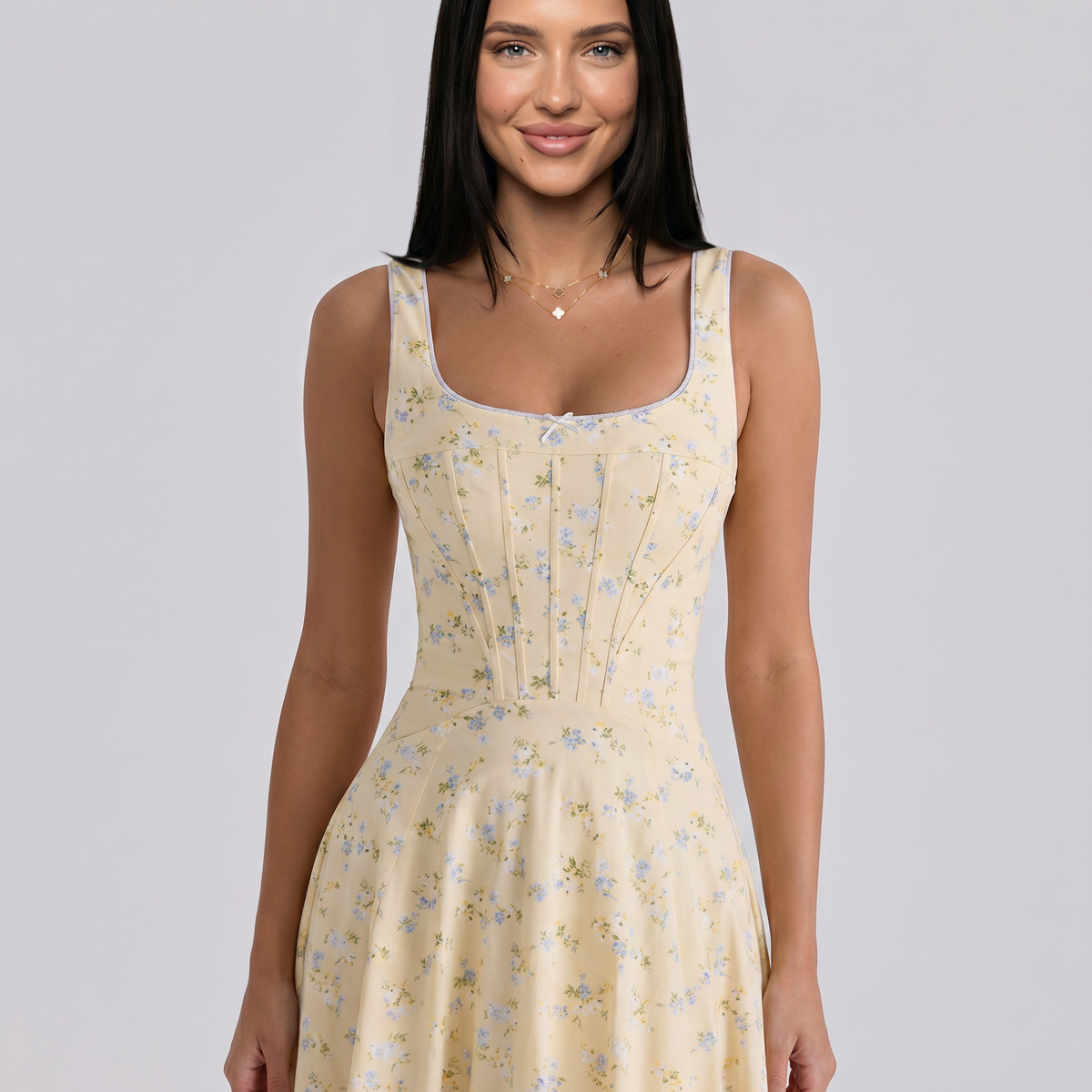 Elinor | Midi Sundress with Lace-Up Back