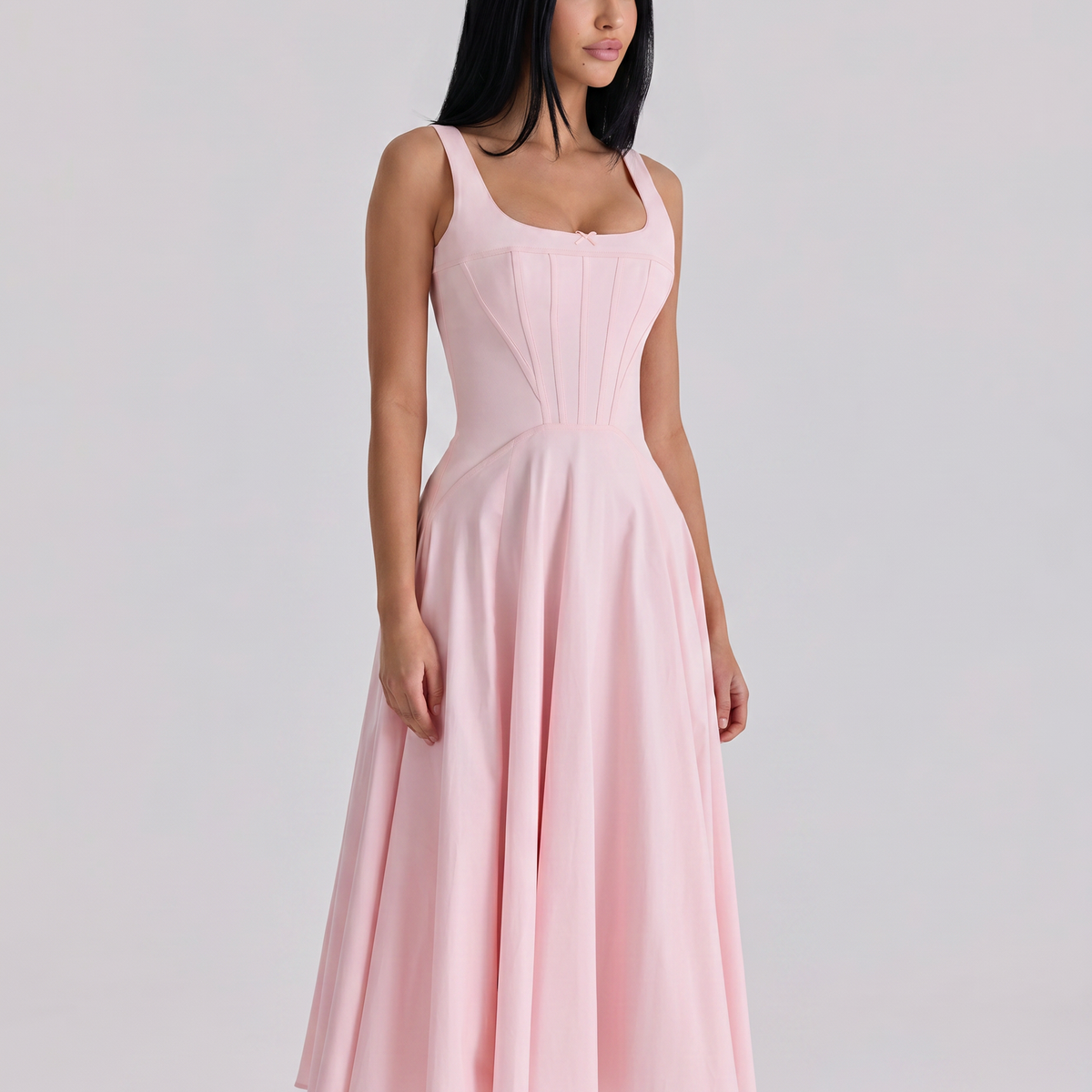 Elinor | Midi Sundress with Lace-Up Back