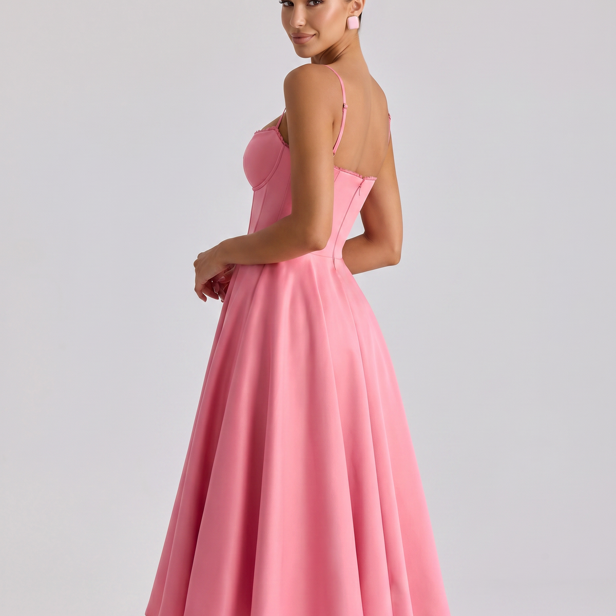 Camryn | Midi Dress with Sweetheart Neckline and Tulle Skirt