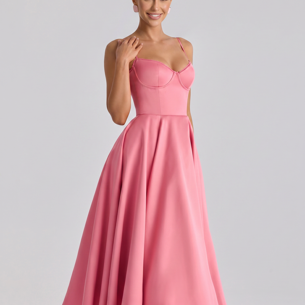 Camryn | Midi Dress with Sweetheart Neckline and Tulle Skirt