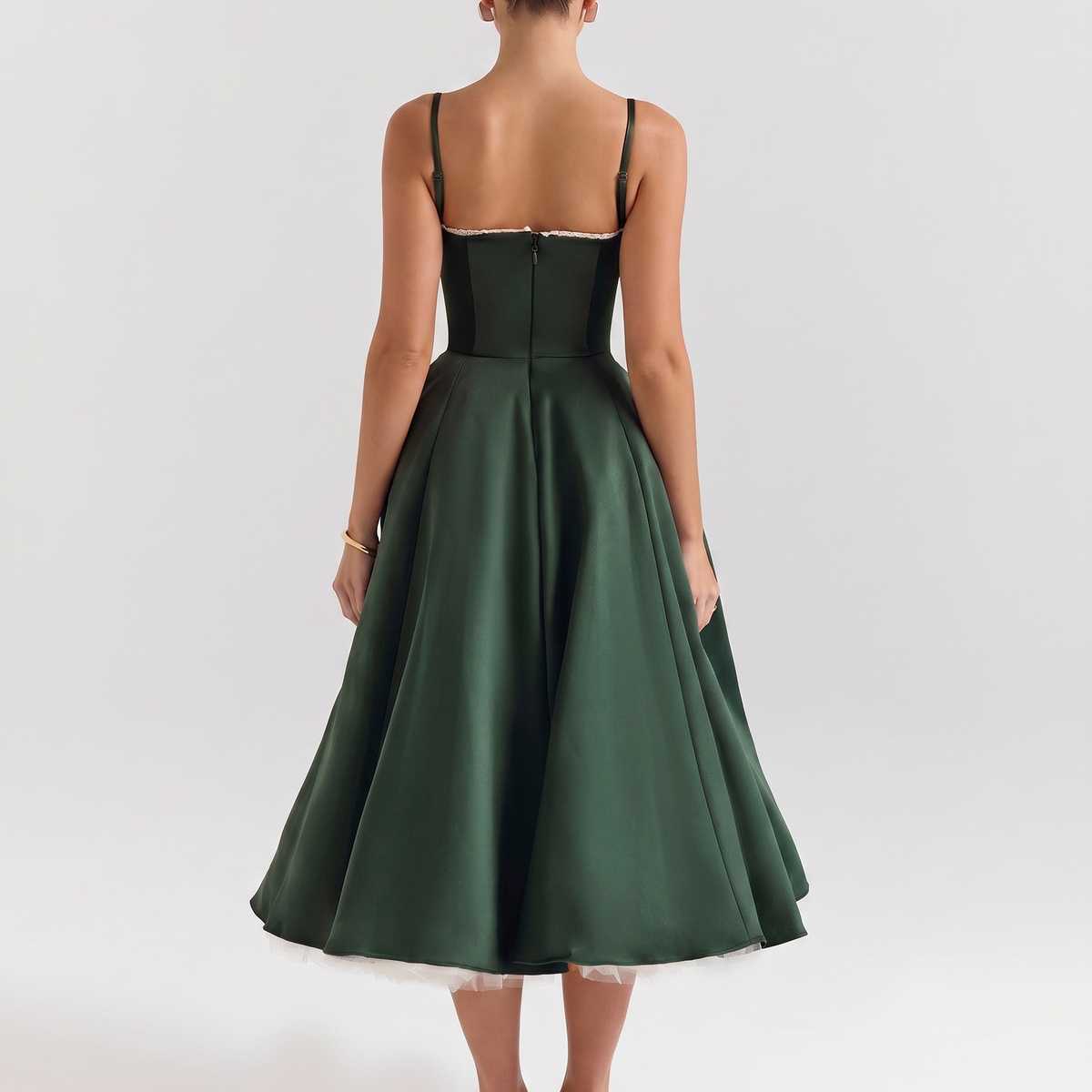 Camryn | Midi Dress with Sweetheart Neckline and Tulle Skirt