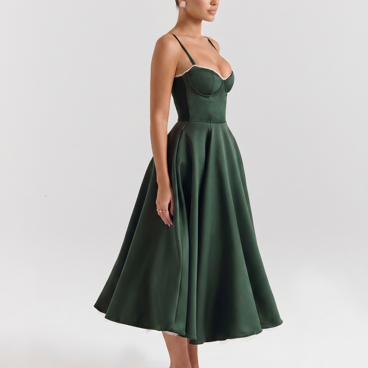 Camryn | Midi Dress with Sweetheart Neckline and Tulle Skirt