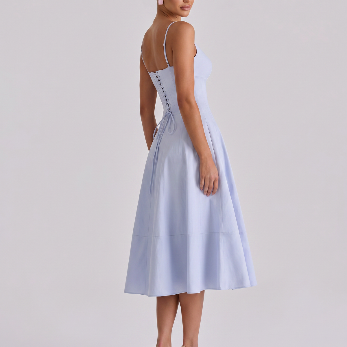 Robyn | Midi Sundress with Lace-Up Back