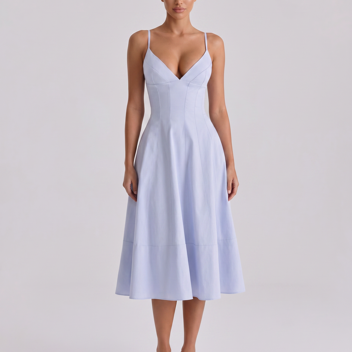 Robyn | Midi Sundress with Lace-Up Back