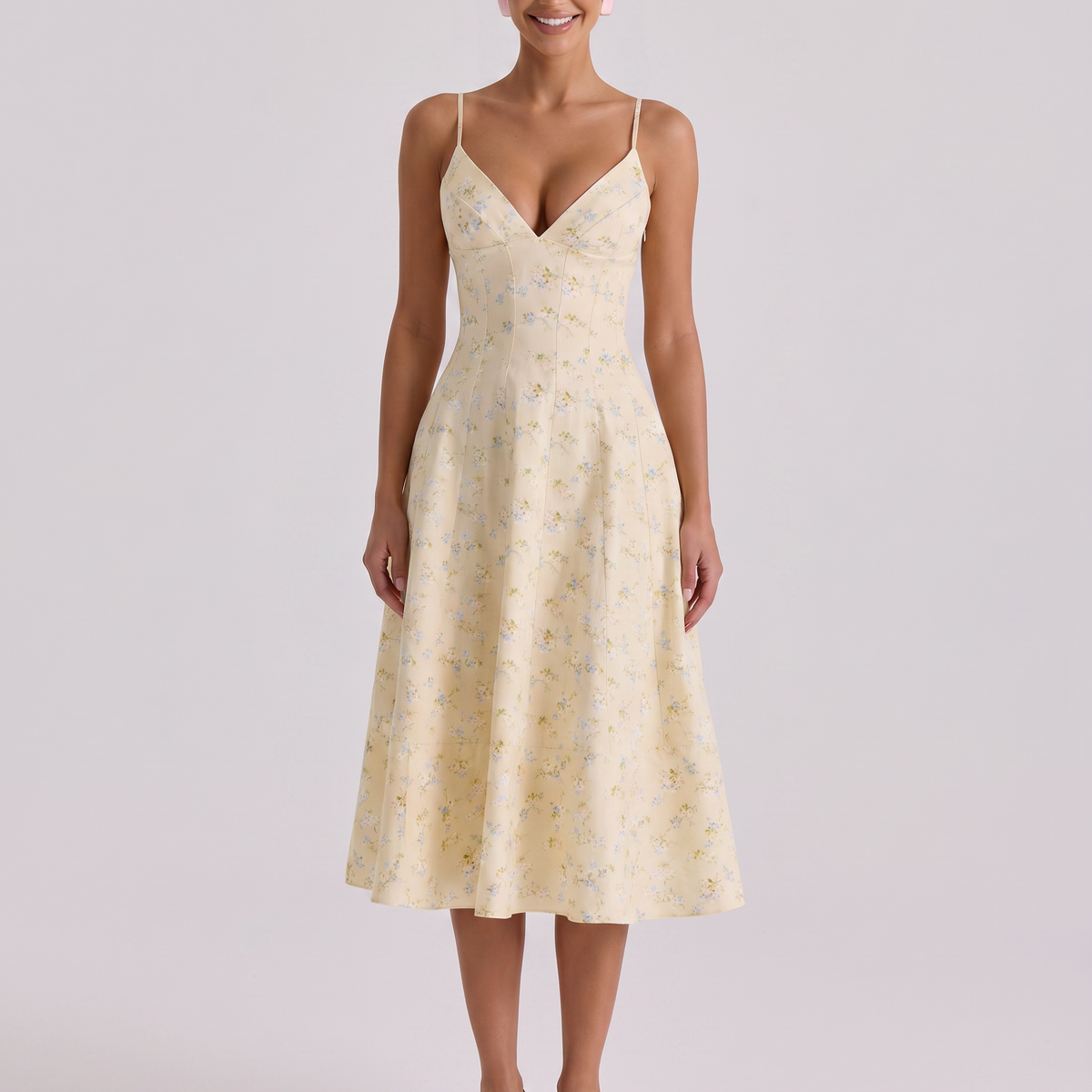 Robyn | Midi Sundress with Lace-Up Back