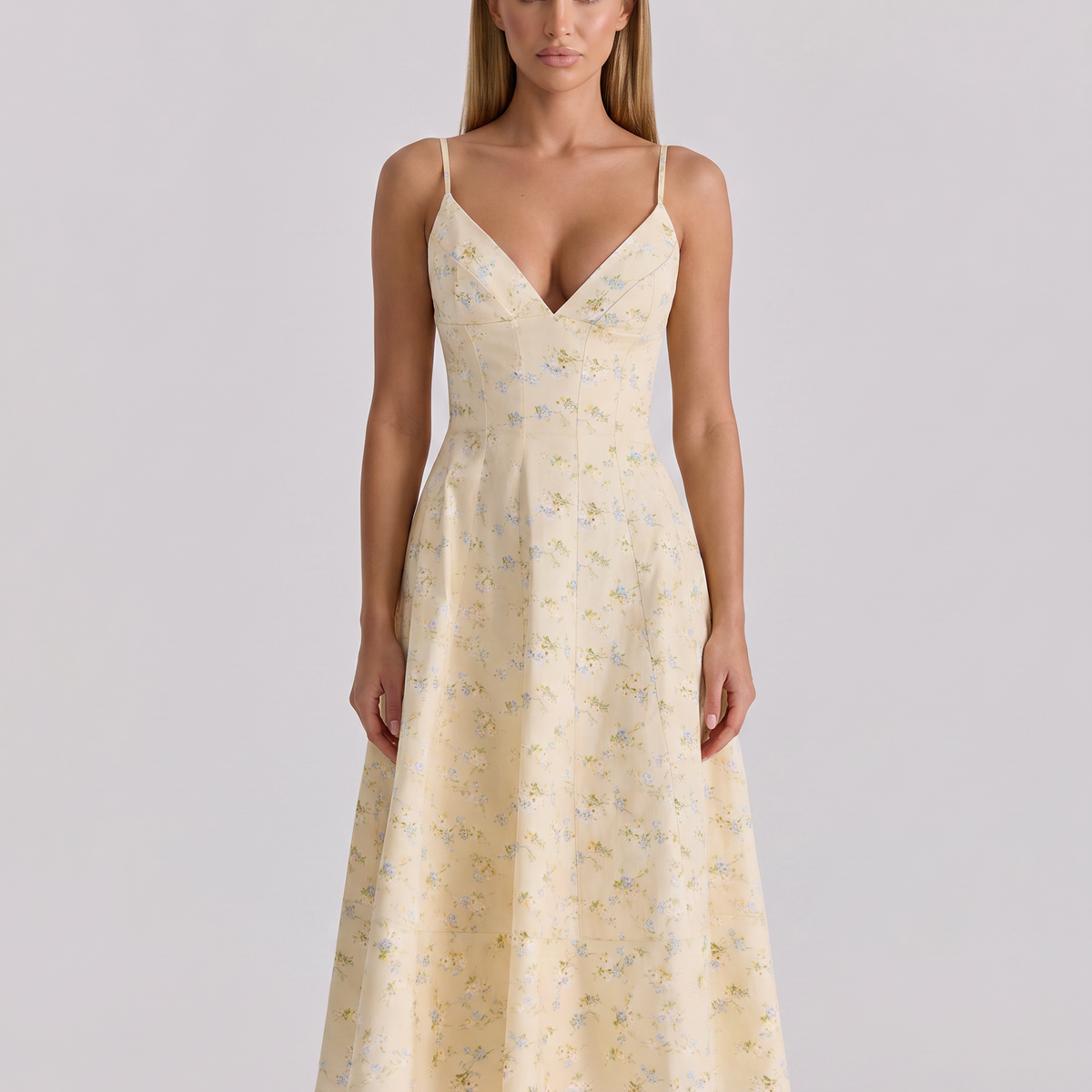 Robyn | Midi Sundress with Lace-Up Back