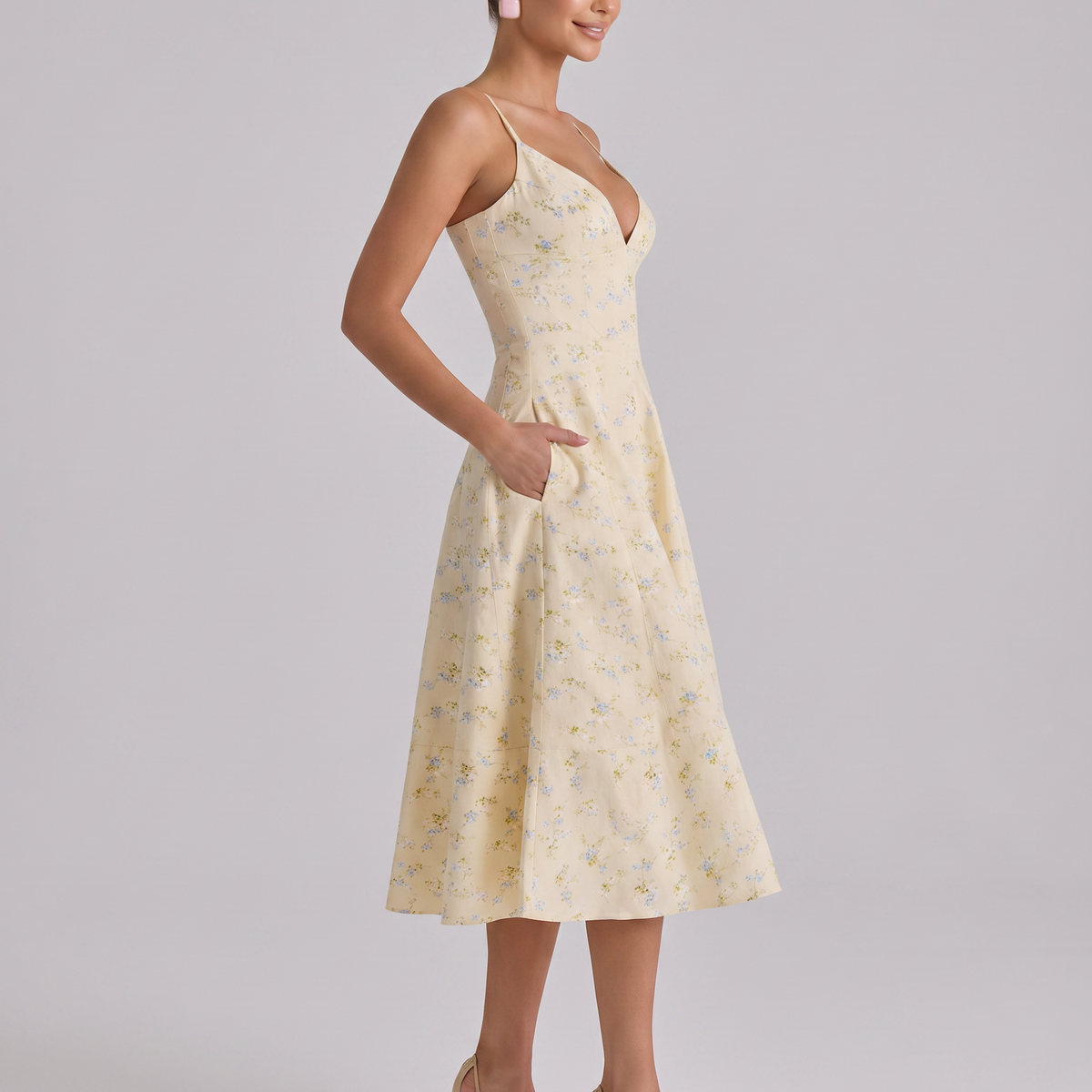 Robyn | Midi Sundress with Lace-Up Back
