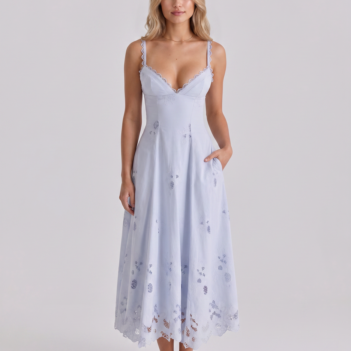 Sorrel | Midi Sundress with Broderie Anglaise Detail