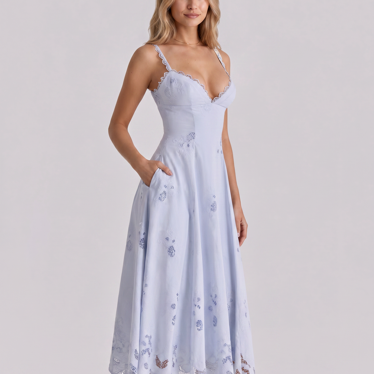 Sorrel | Midi Sundress with Broderie Anglaise Detail