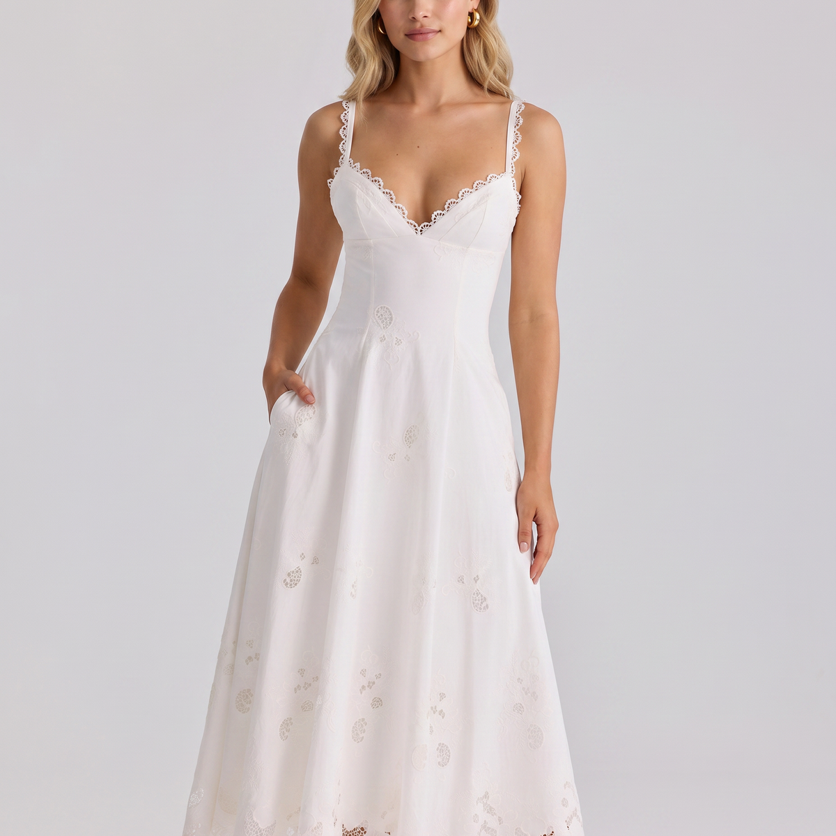 Sorrel | Midi Sundress with Broderie Anglaise Detail