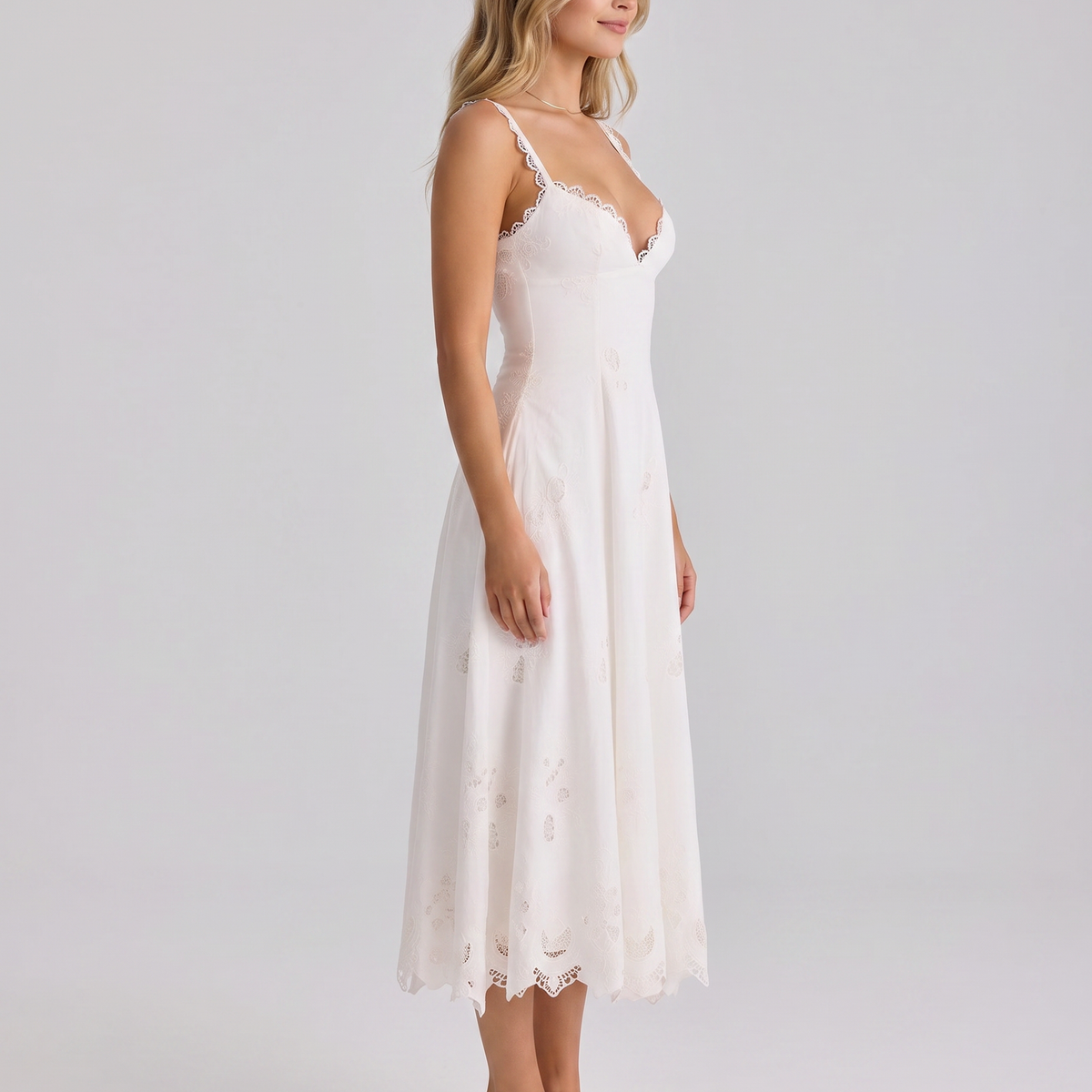 Sorrel | Midi Sundress with Broderie Anglaise Detail