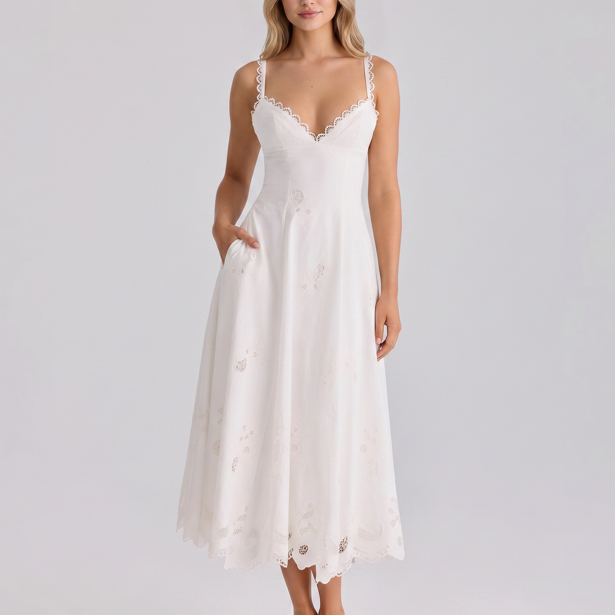 Sorrel | Midi Sundress with Broderie Anglaise Detail