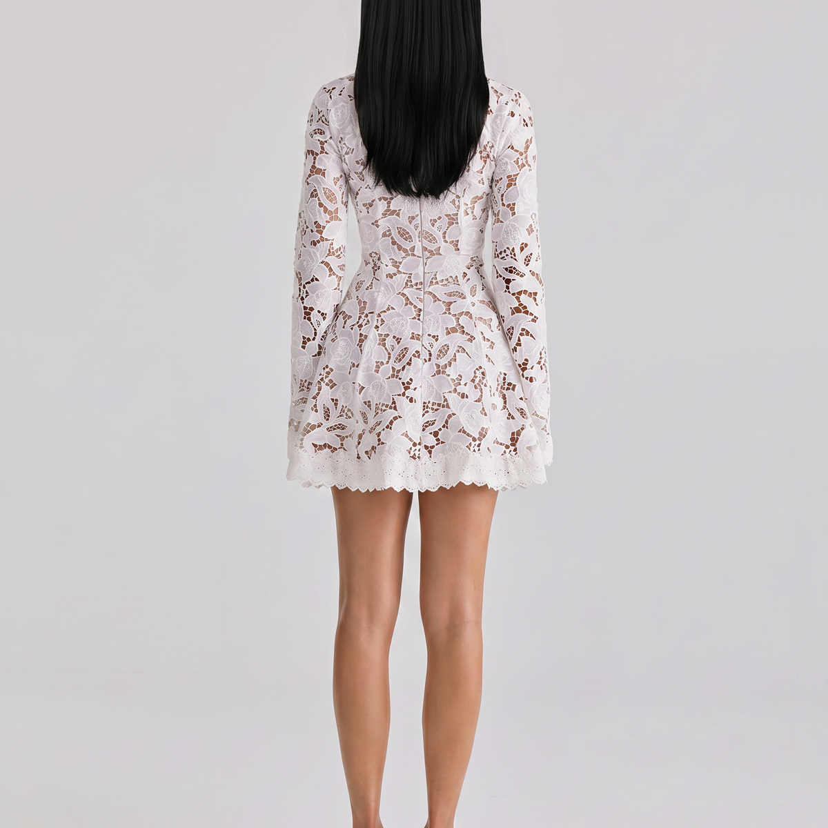 Elsie | Lace Long Sleeve Mini Dress