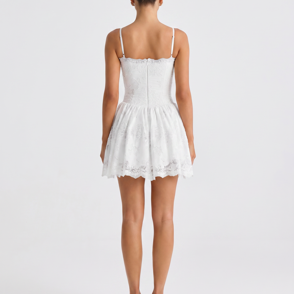 Tracie | Mini Dress with Broderie Anglaise Lace