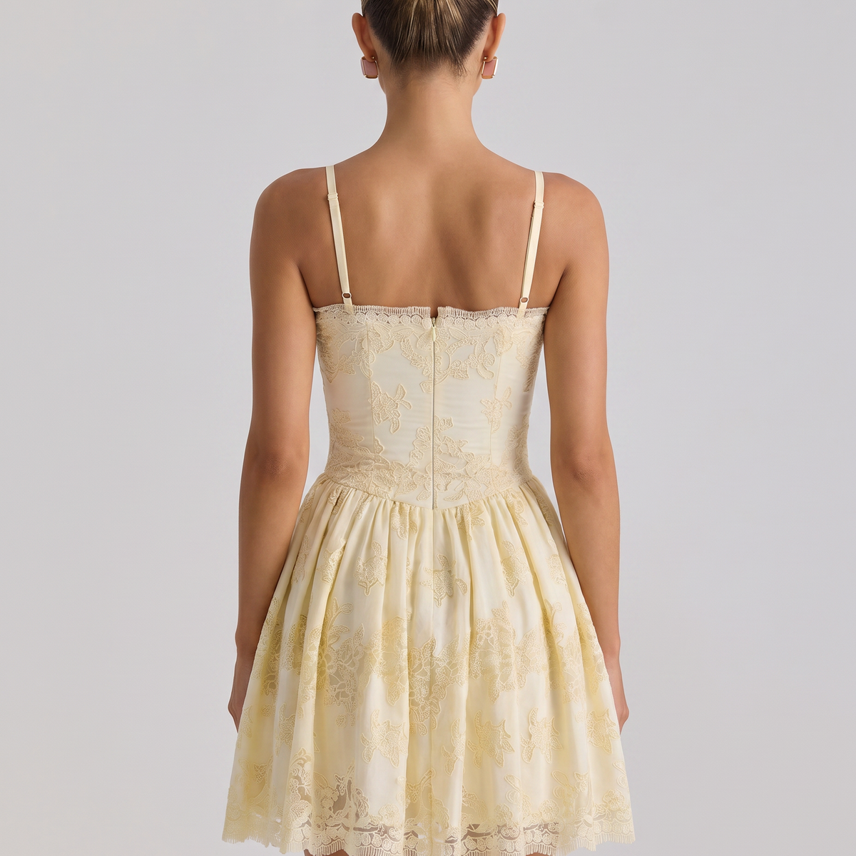 Tracie | Mini Dress with Broderie Anglaise Lace